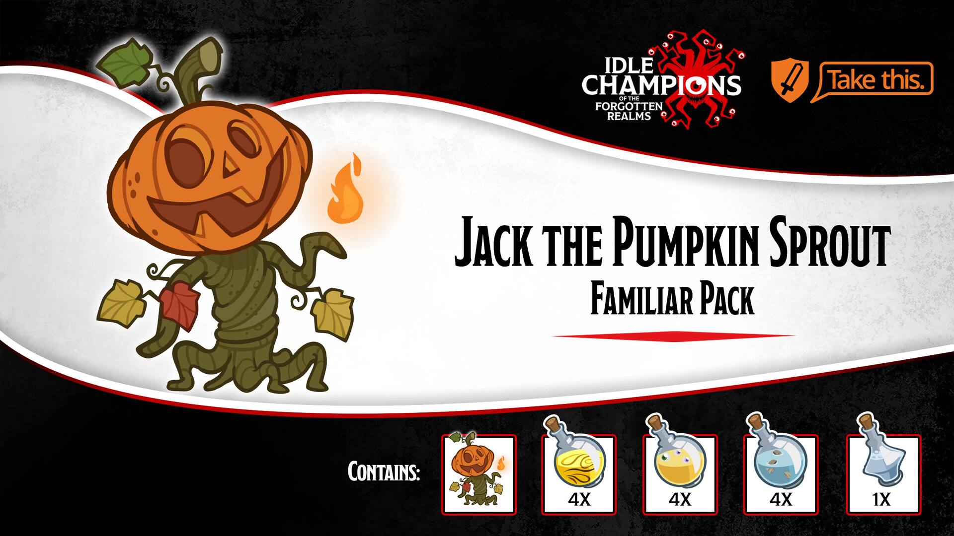 Jack the Pumpkin Sprout Familiar Pack
