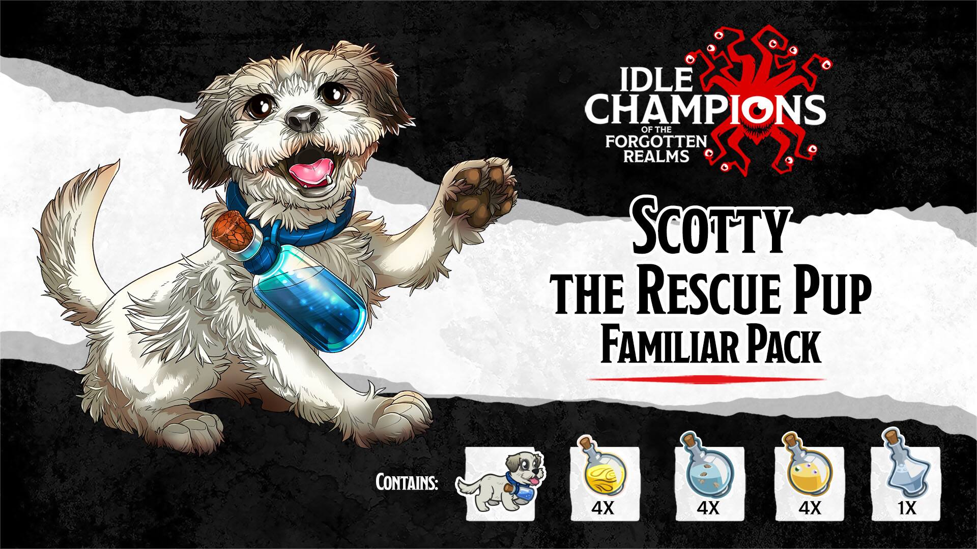 Scotty the Rescue Pup Familiar Pack