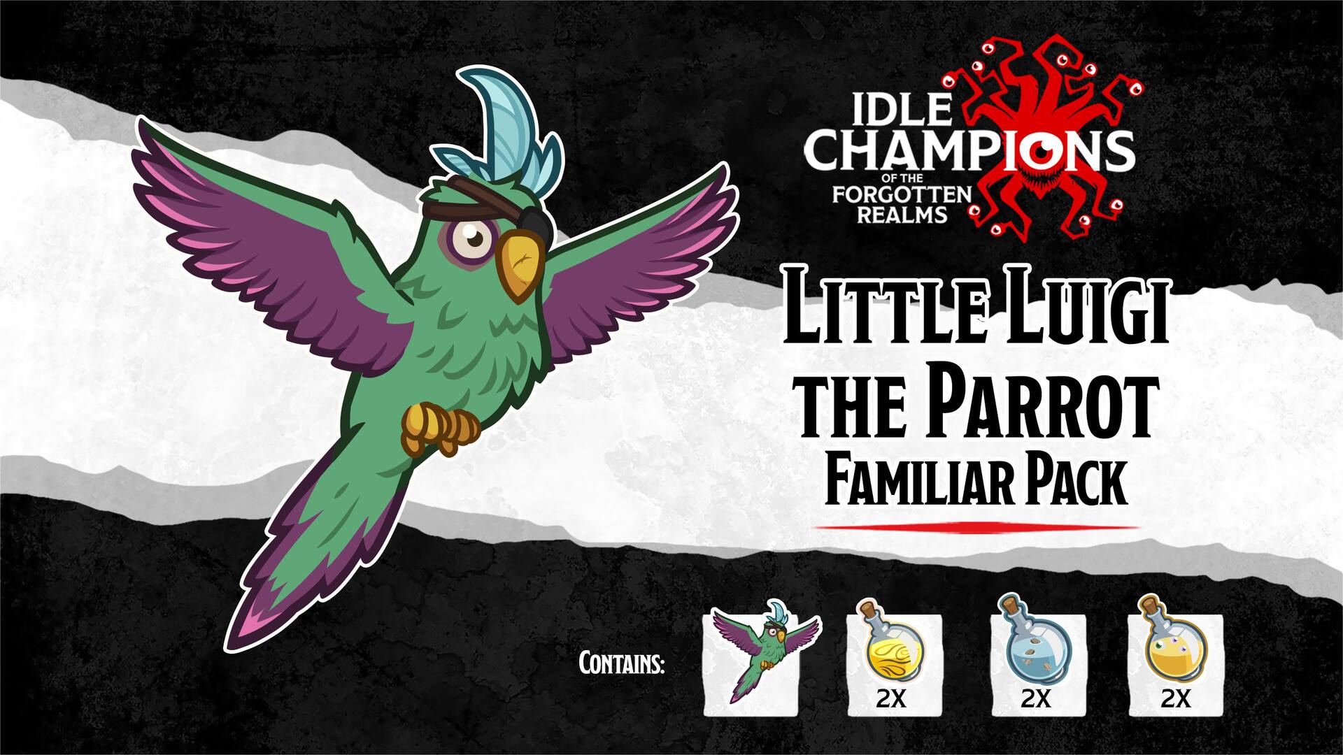 Little Luigi the Parrot Familiar Pack