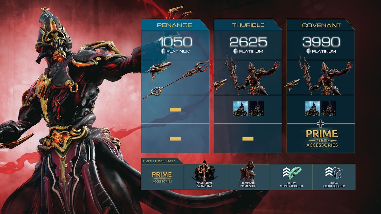 Warframe Harrow Prime Access แพ็ก Thurible Epic Games
