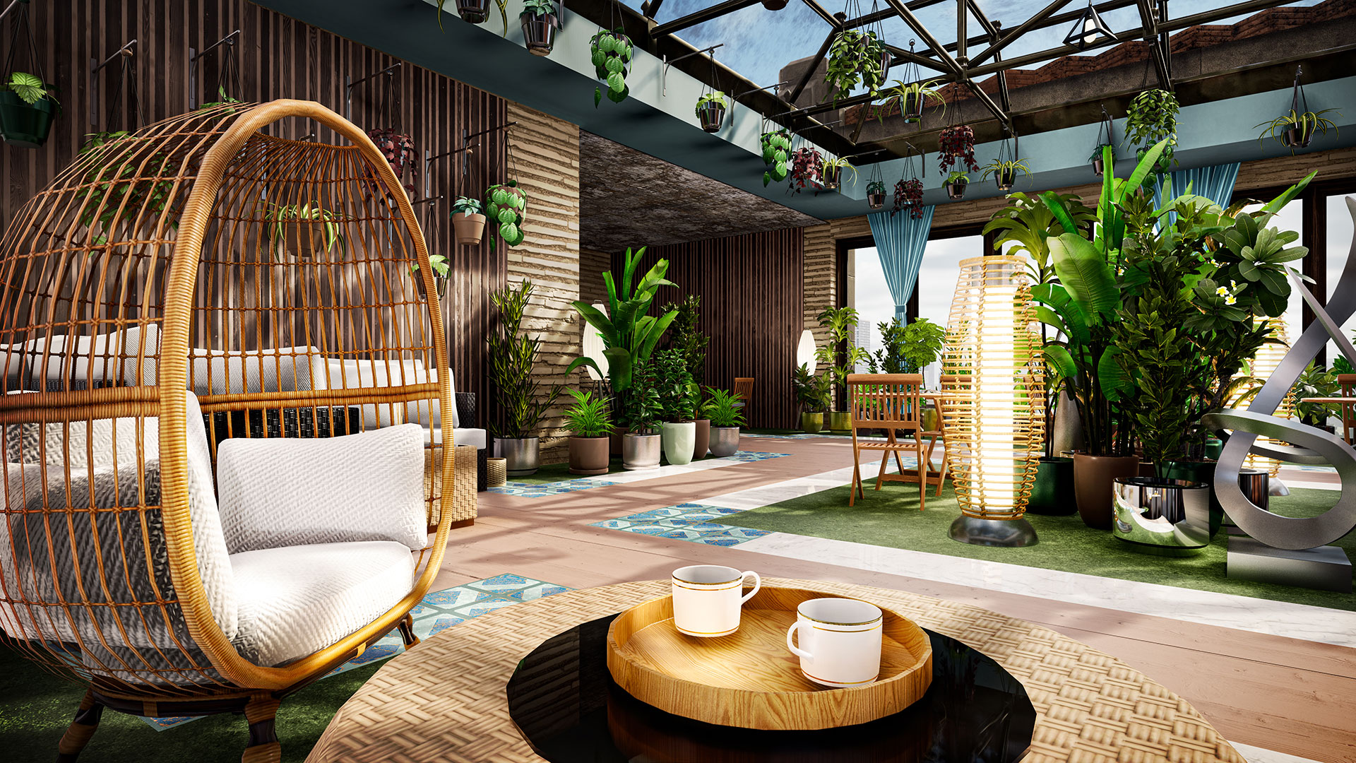 Hotel Renovator — Indoor Garden Room and Furniture Set