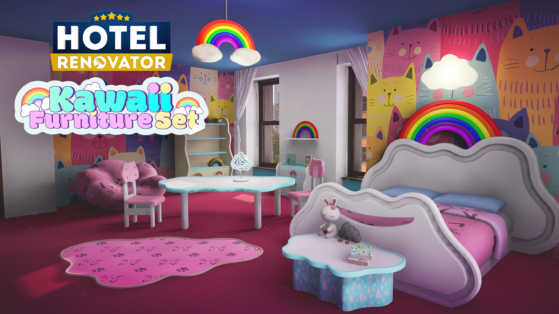 Hotel Renovator — набор мебели Kawaii