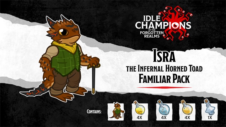 Isra the Infernal Horned Toad Familiar Pack