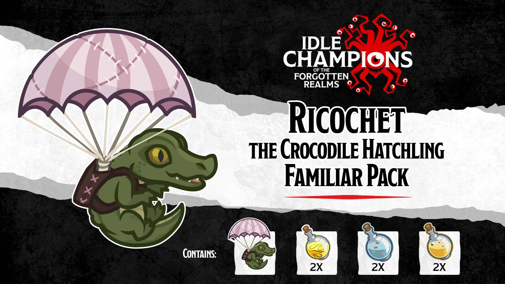 Ricochet, the Crocodile Hatchling Familiar Pack