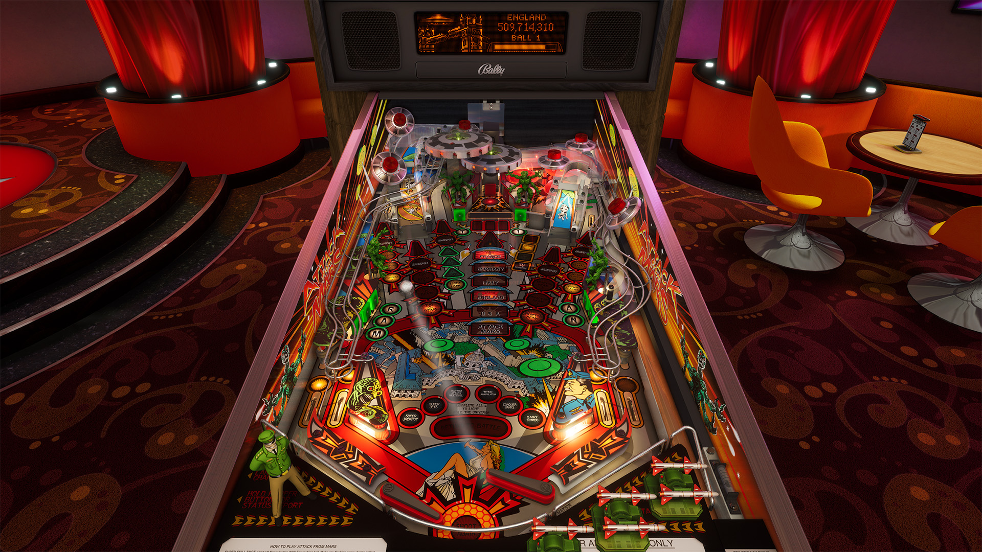 Máquina de pinball Pinbot Williams campo de juego RARA OPERADA CON MONEDA