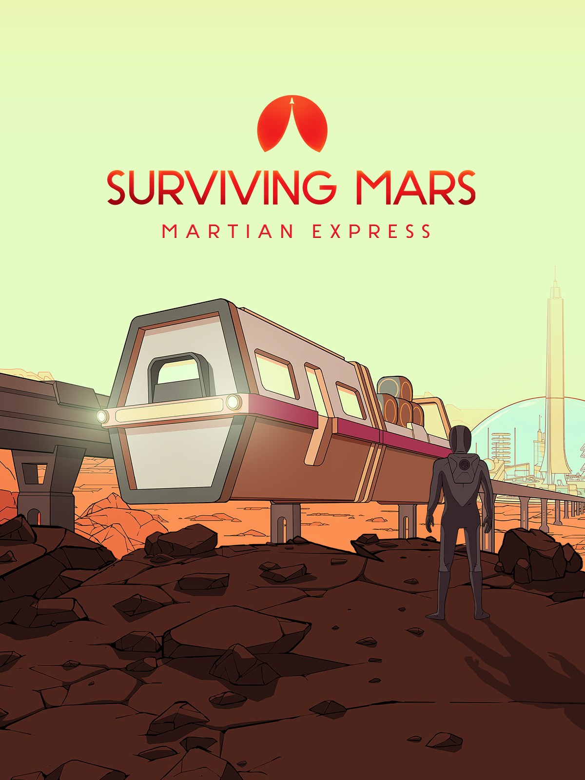 Марсианский экспресс. Surviving Mars игра обложка.