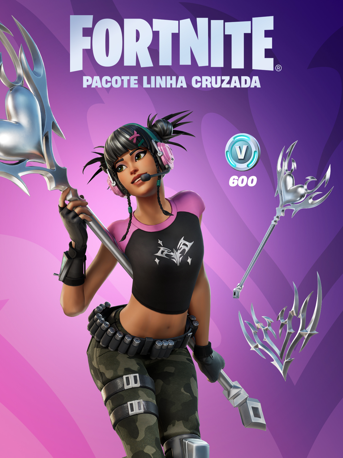 Fortnite : Pacote Linha Cruzada- Xbox One – Código de 25 Dígitos – WOW Games