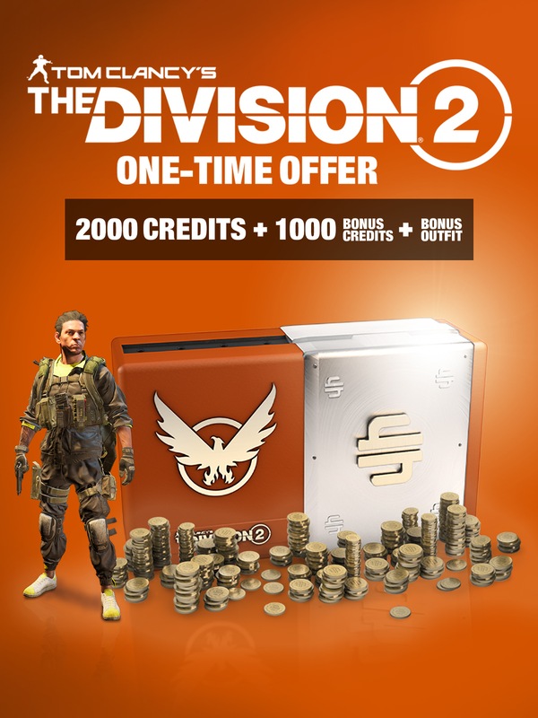 The Division 2 – One-Time Offer Pack (2,000 + 1,000 Bonus Credits + Bonus Outfit)