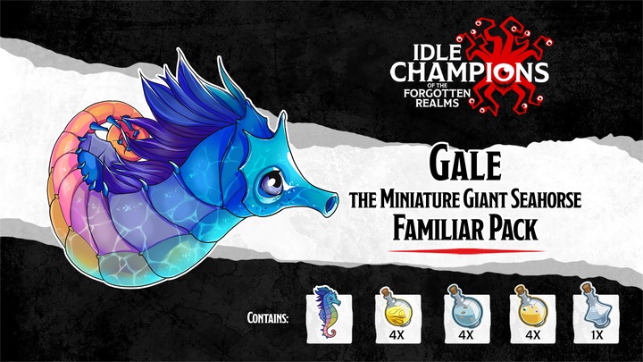 Gale the Miniature Giant Seahorse Familiar Pack