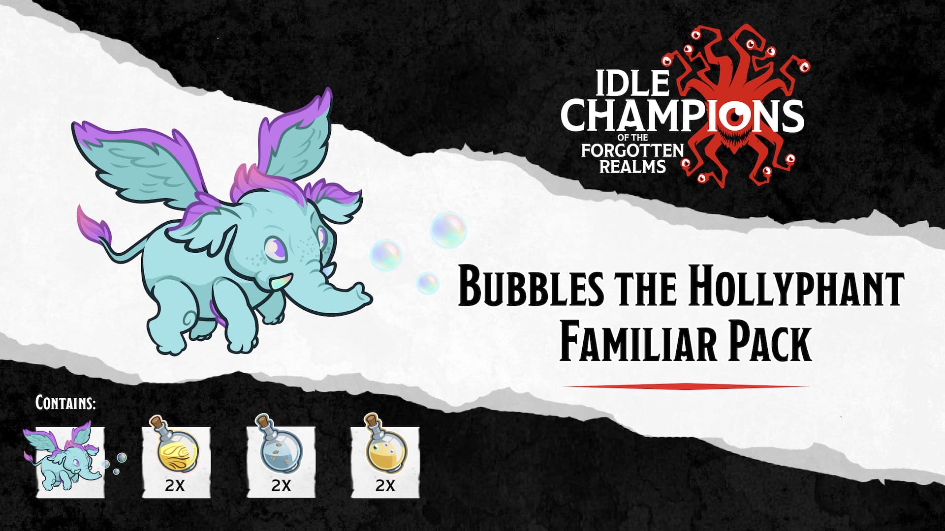 Bubbles the Hollyphant Familiar Pack