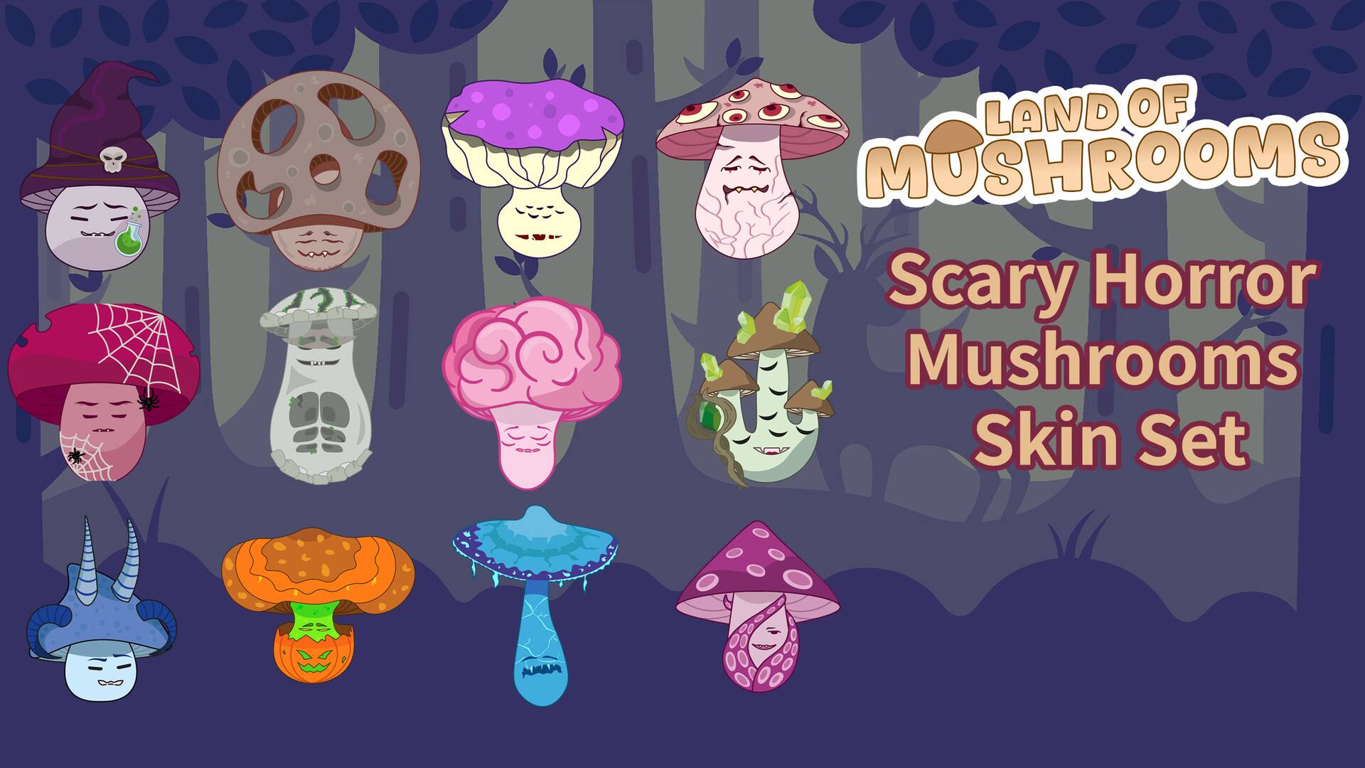 Scary Horror Mushrooms - Skin Set - Land of Mushrooms