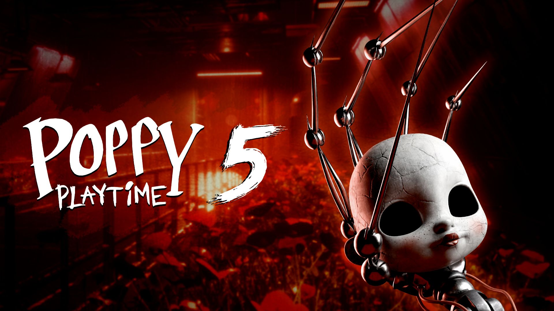 Key art de Poppy Playtime Chapter 5 Broken Things com logo Poppy Playtime 5