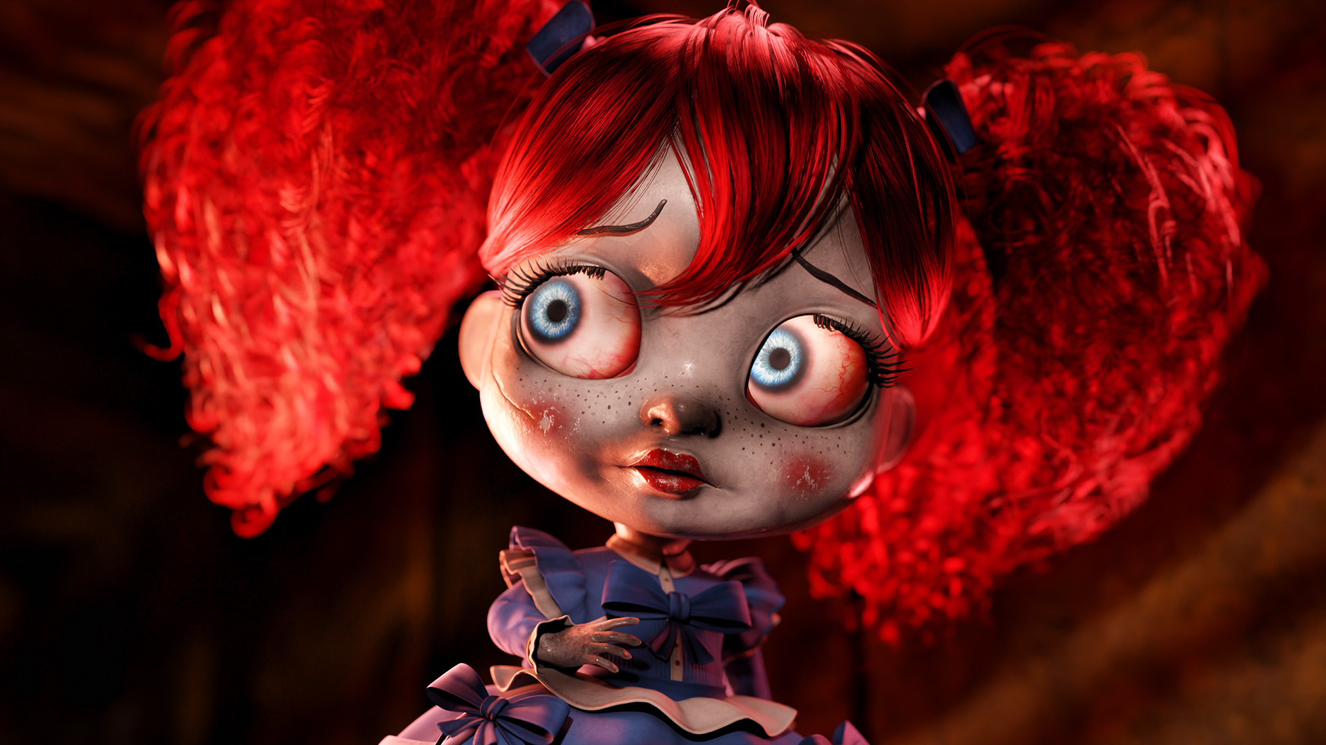 Close da boneca Poppy em imagem oficial de Poppy Playtime Chapter 5 Broken Things