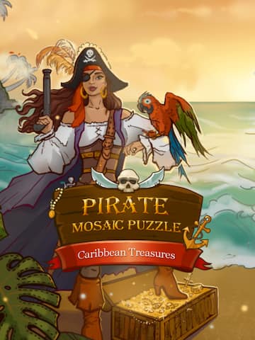 Pirate Mosaic Puzzle. Caribbean Treasures