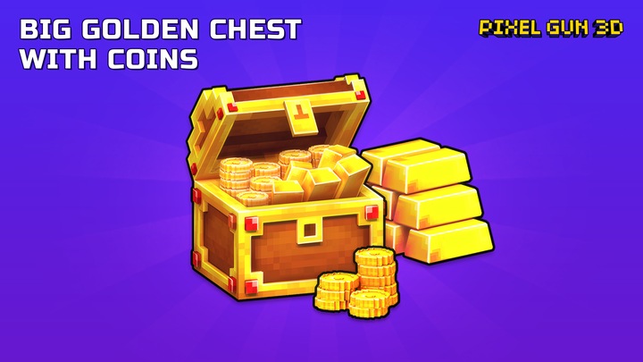 Big golden Chest with Coins