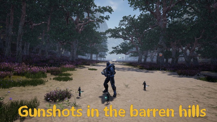 Gunshots in the barren hills
