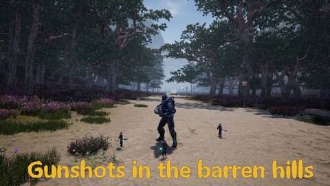 Gunshots in the barren hills