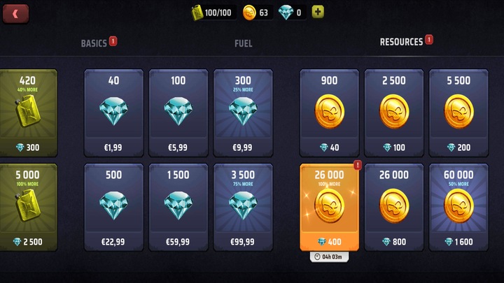 Result screen Multiplier