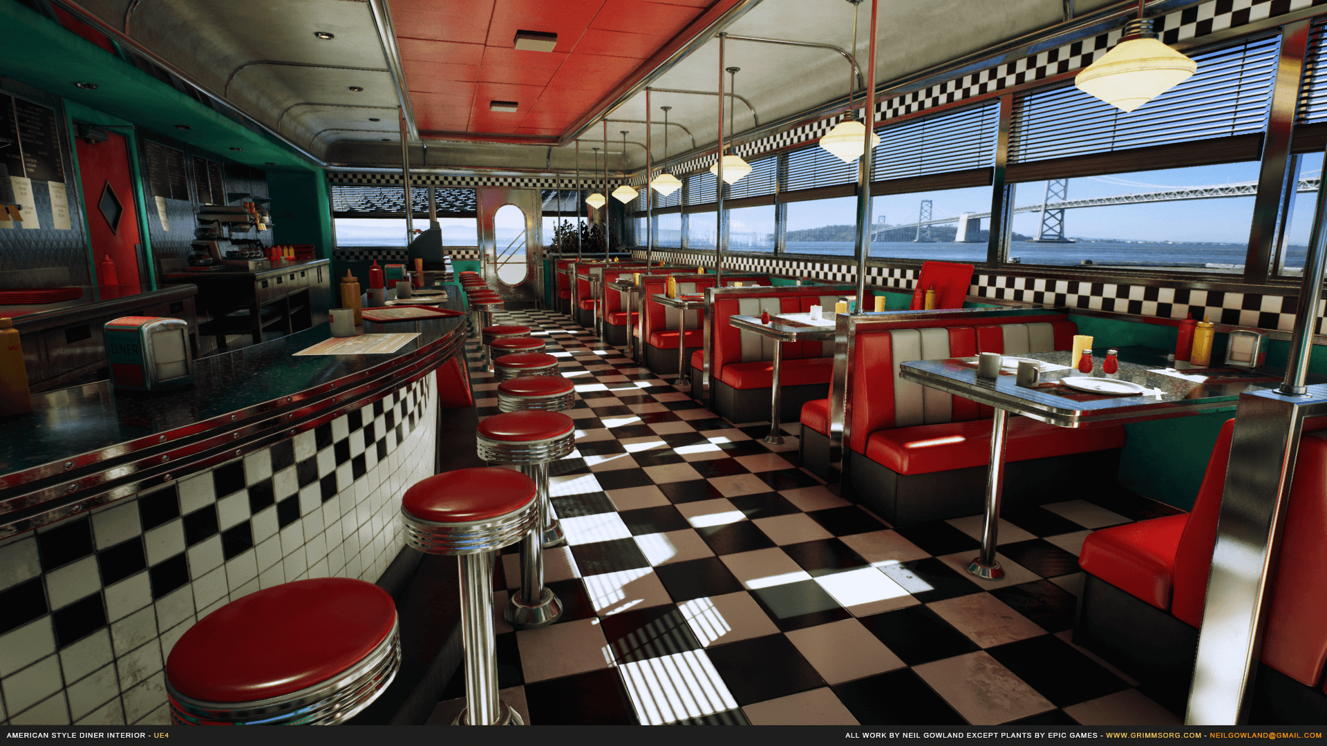 American Style Diner Interior by Studios in Environments