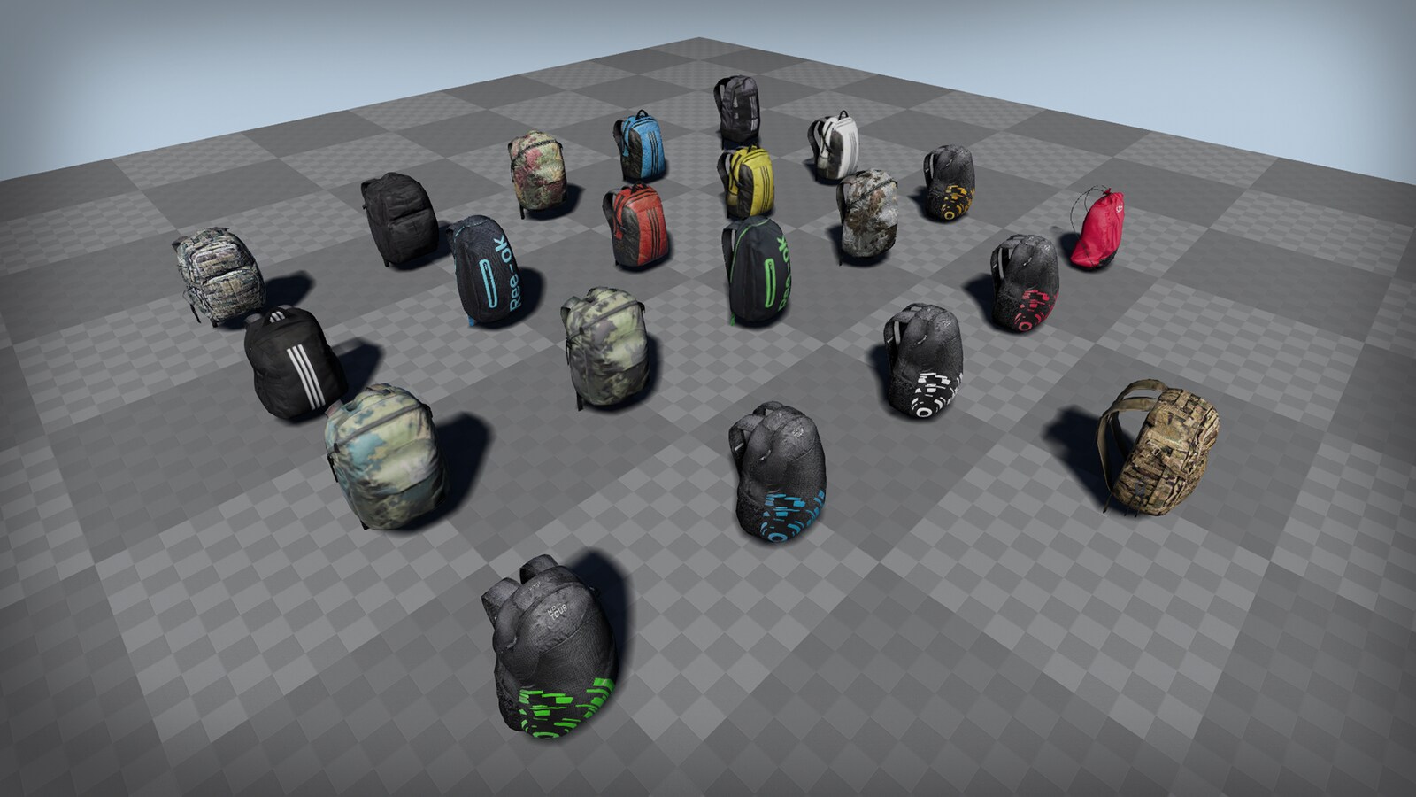 Backpacks in Props UE Marketplace