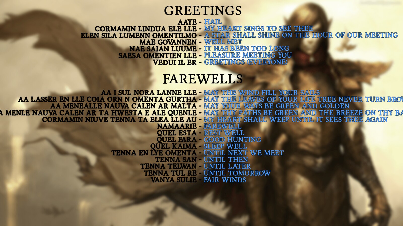 Elven Language Quotes