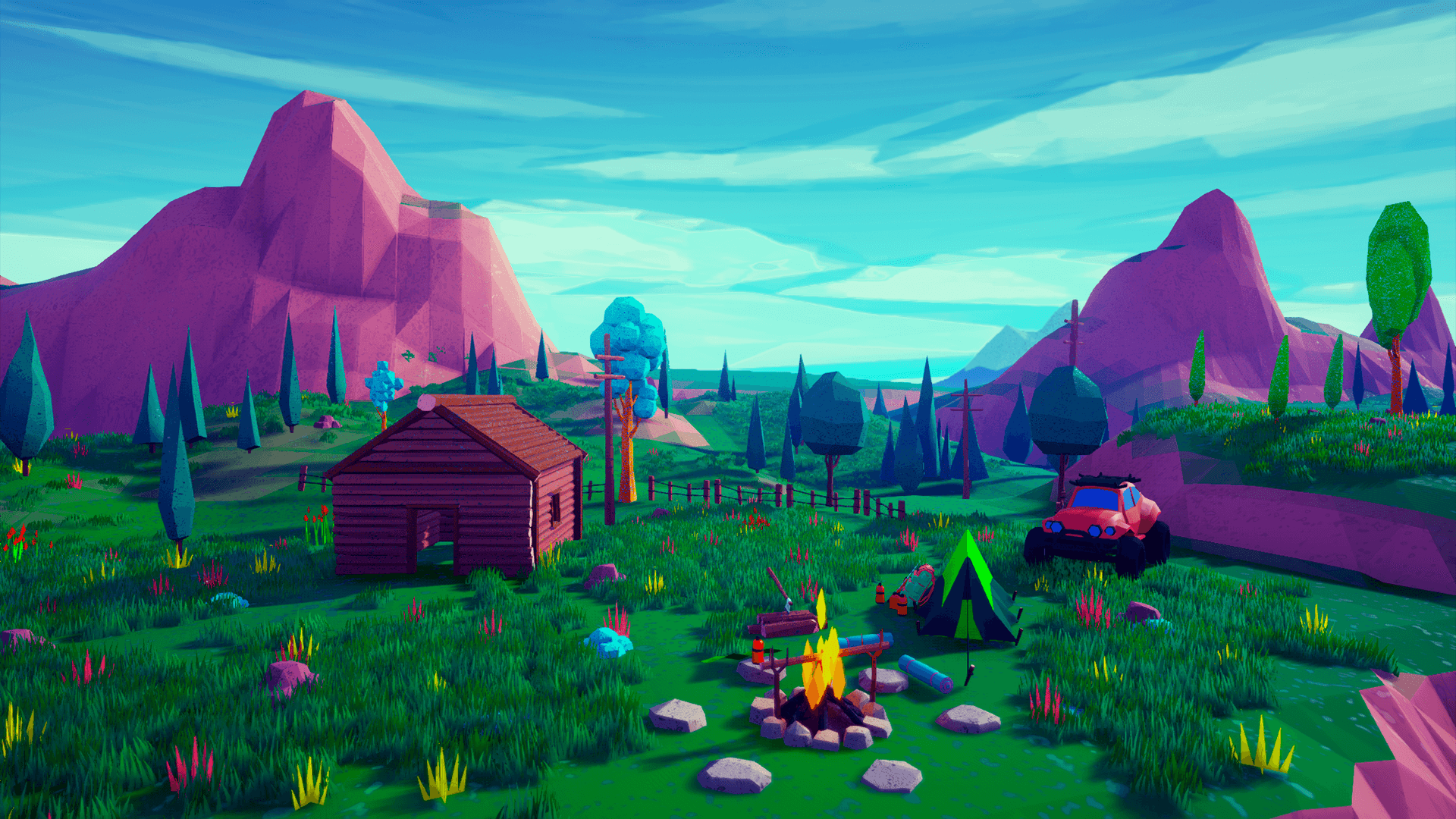 low poly stylized environment