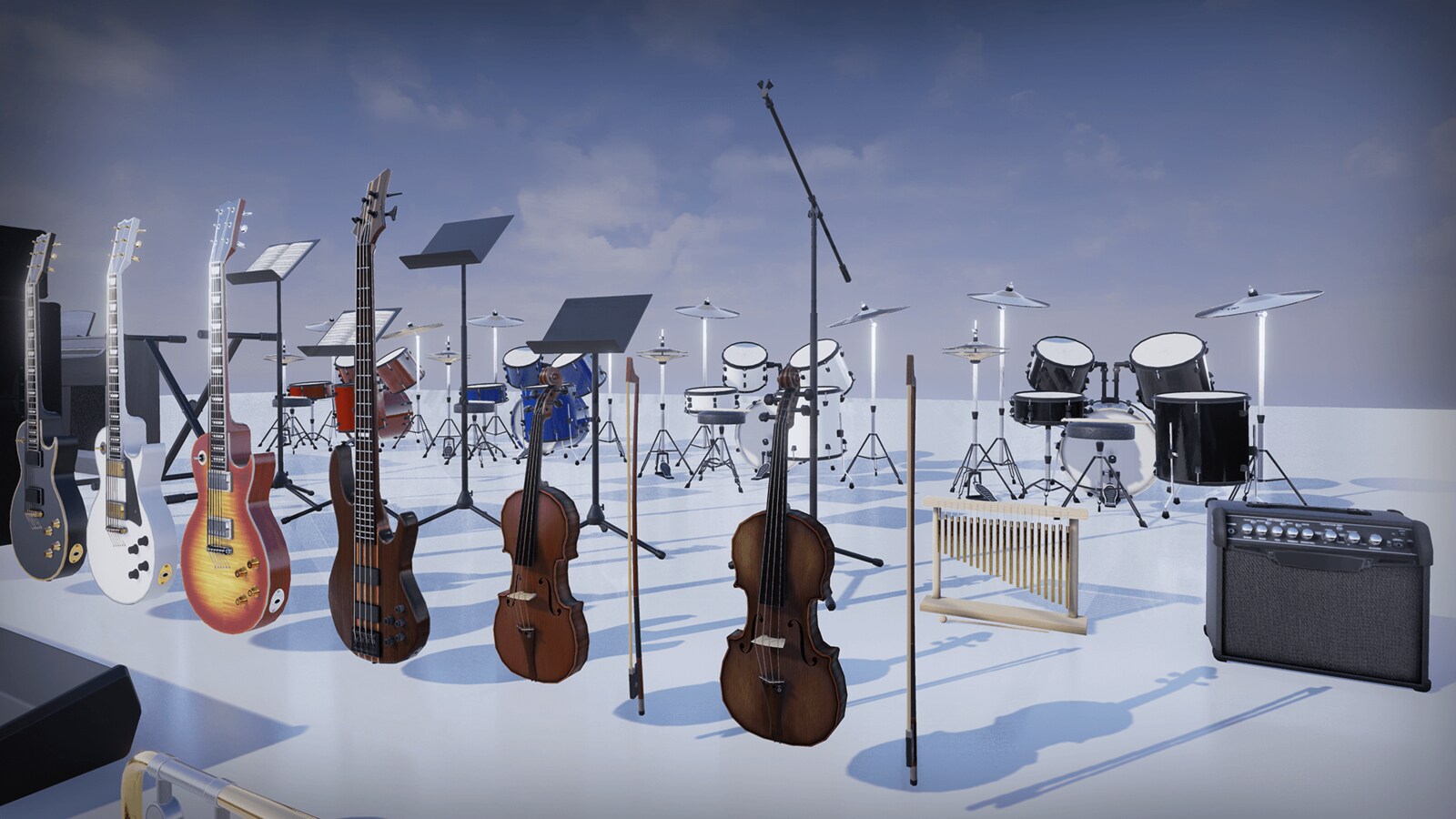 Musical Instruments in Props UE Marketplace
