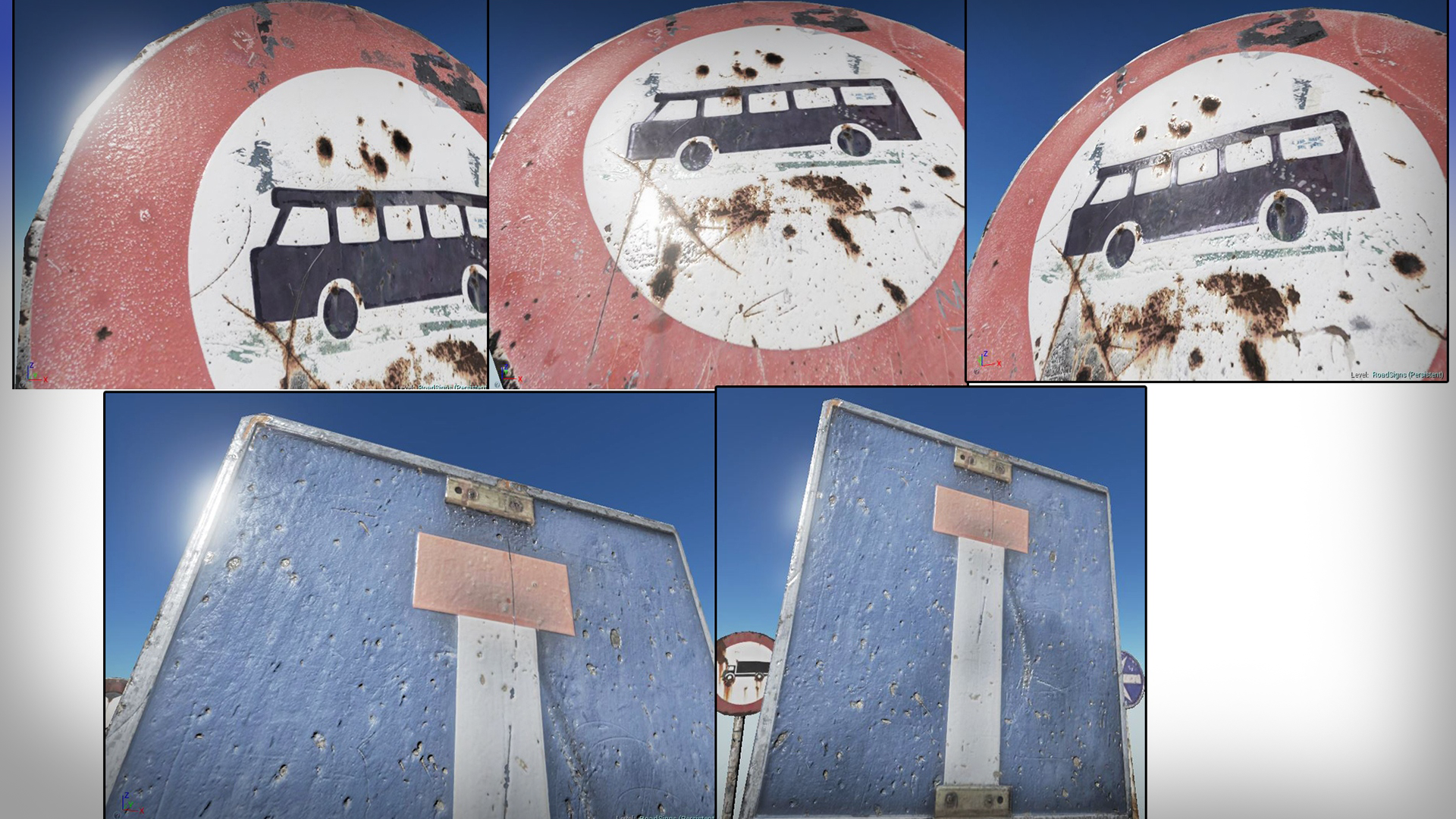 Rusty Road Signs by Mill3D in Props UE4 Marketplace
