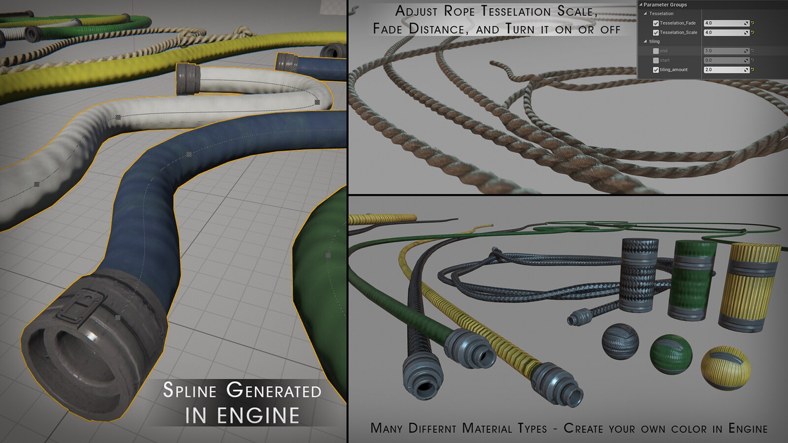 Spline Ropes Hoses Scifi in Blueprints UE Marketplace