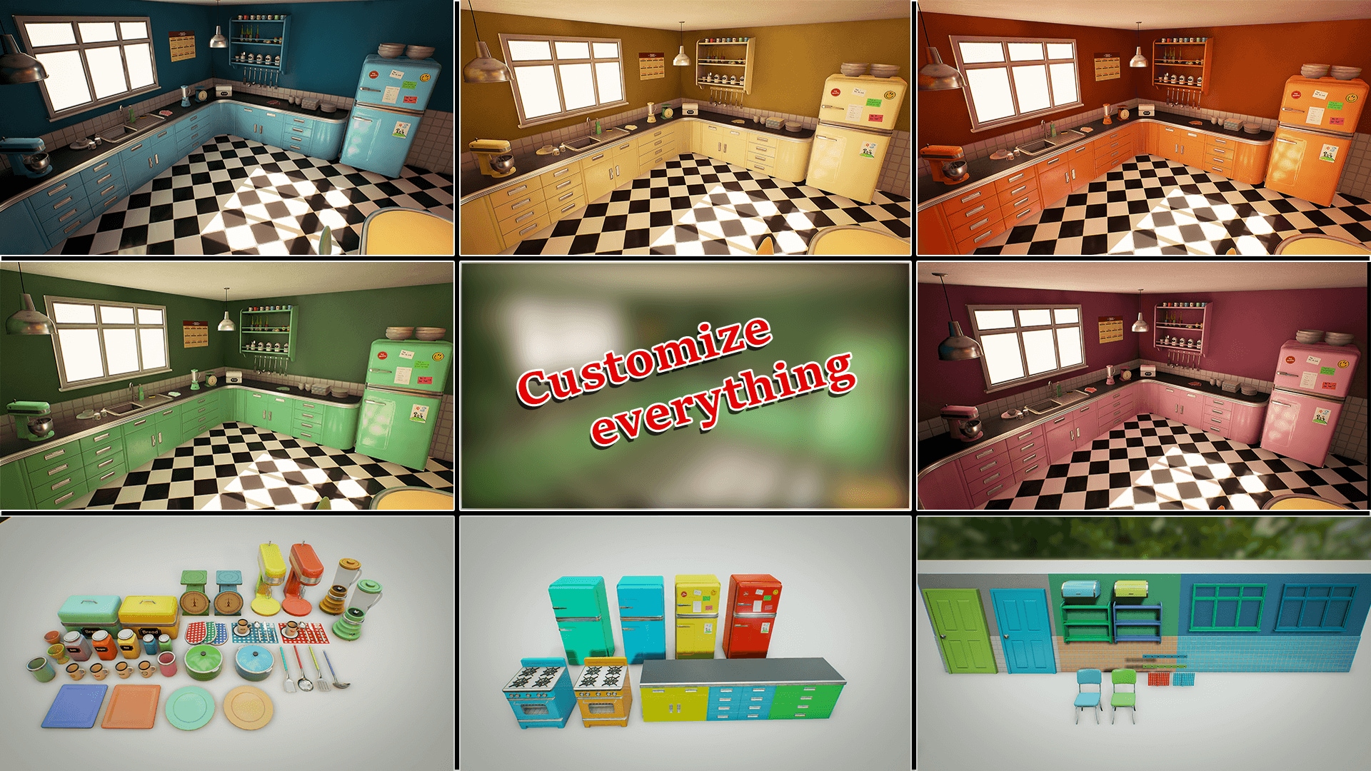Customizable Retro Kitchen