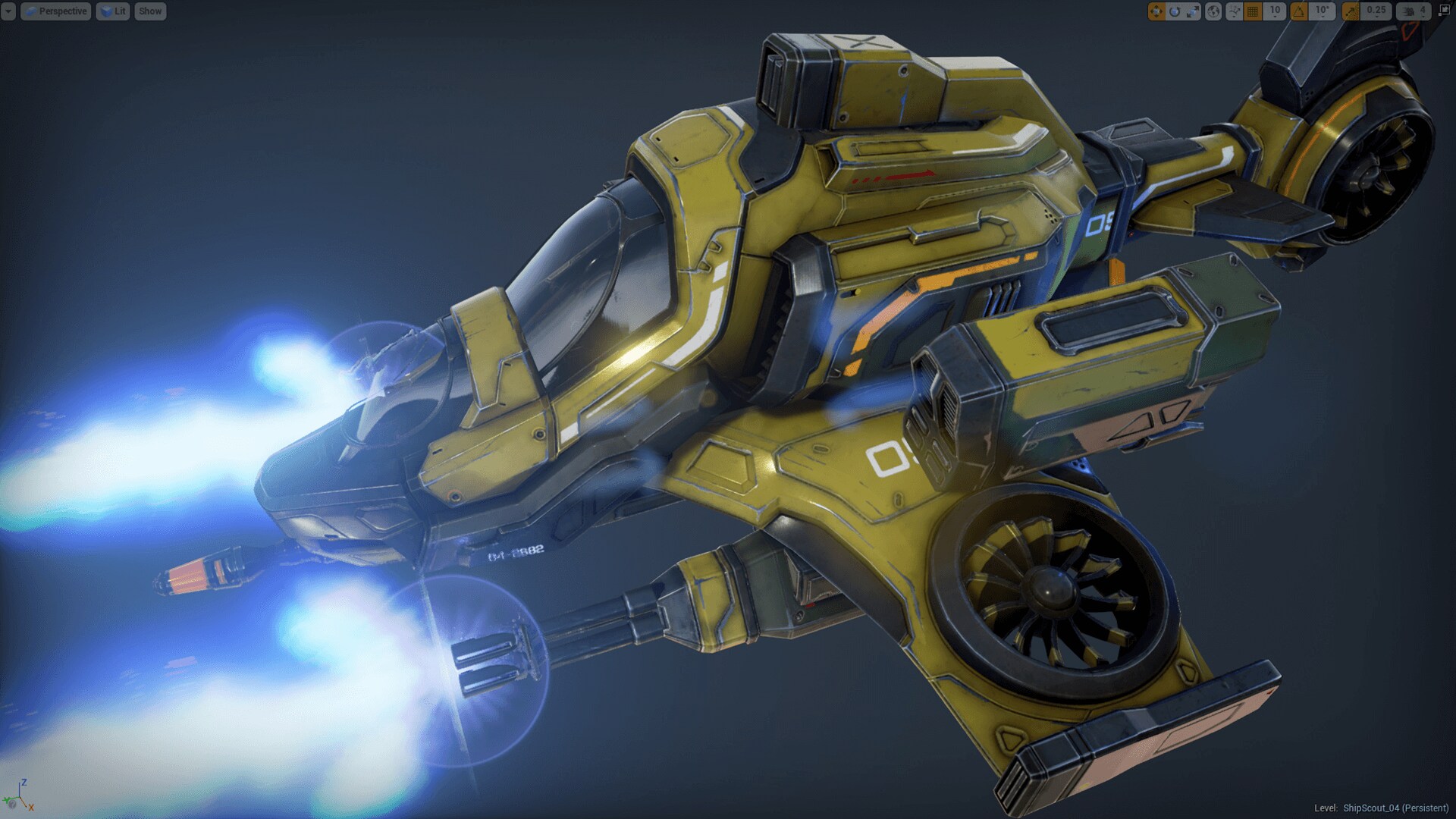 Scout Spaceship and FXs in Props UE Marketplace