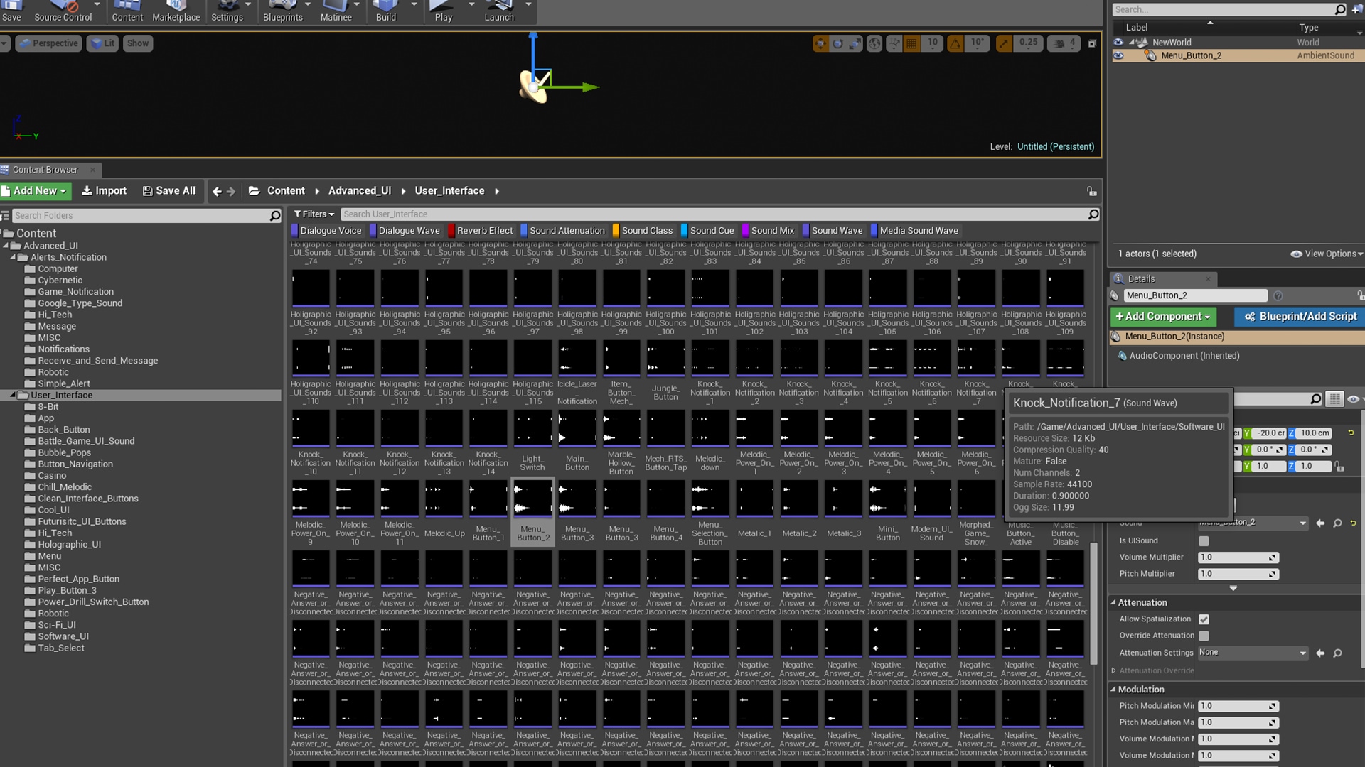 Advanced UI Sound Effects in Sound Effects UE Marketplace