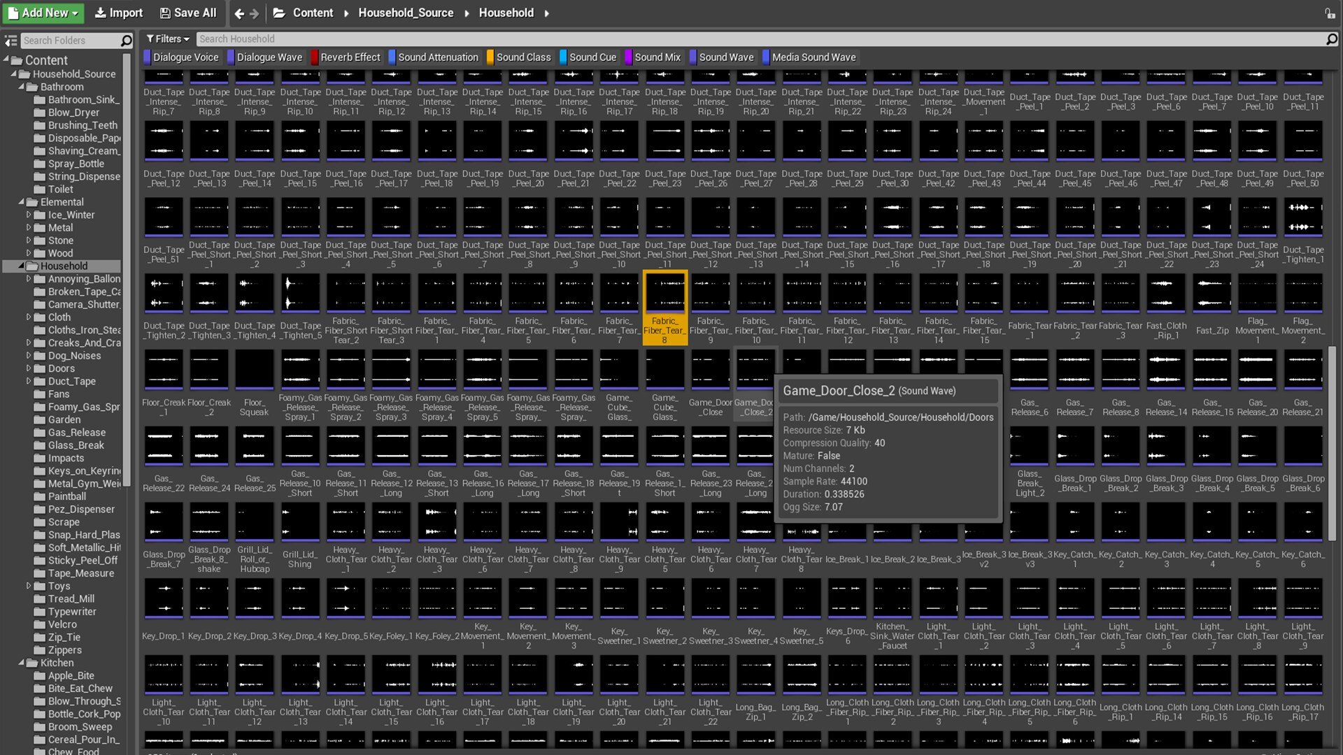 Household Source Sound Effects in Sound Effects UE Marketplace