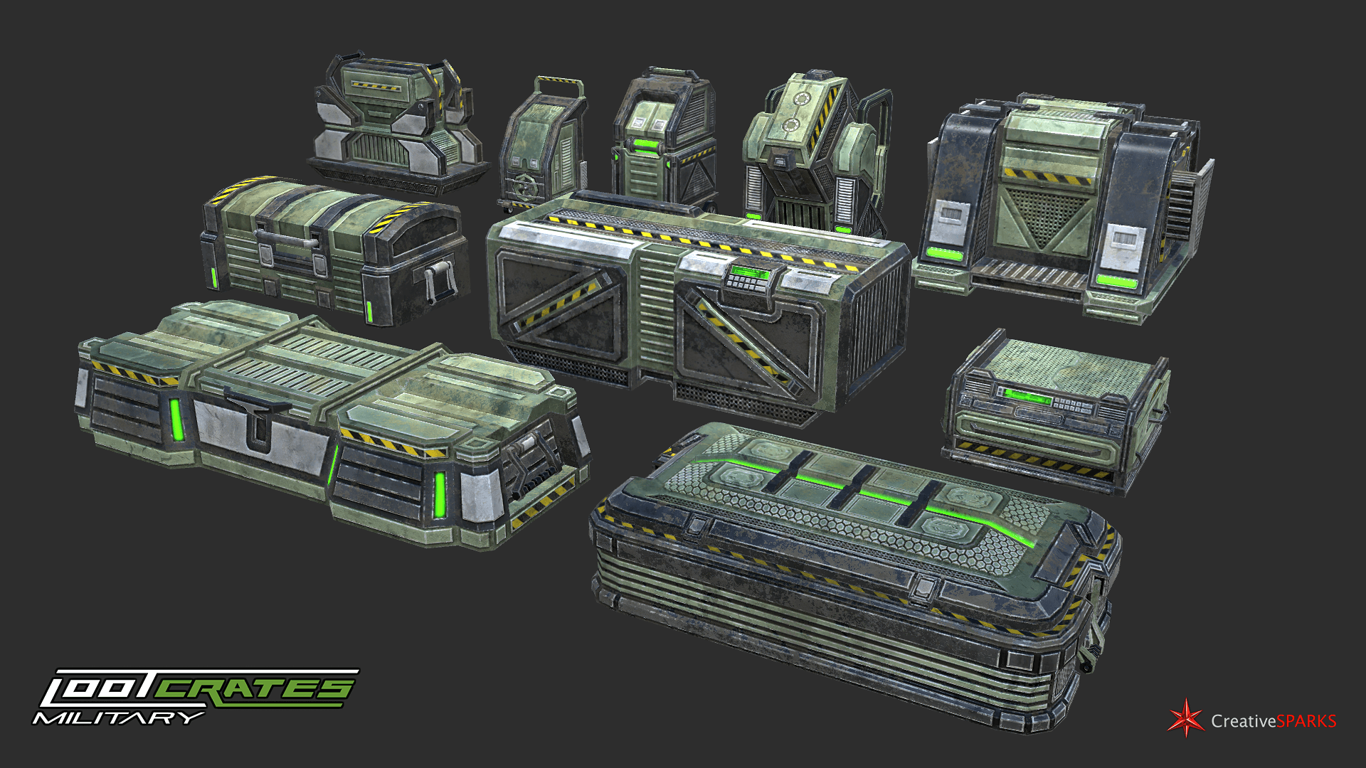 Loot Crates Military by CreativeSPARKS in Props UE4 Marketplace