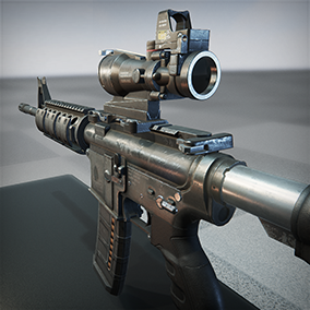 Product-quality UE4-ready M4A1 weapon mesh pack including .FBX source file!