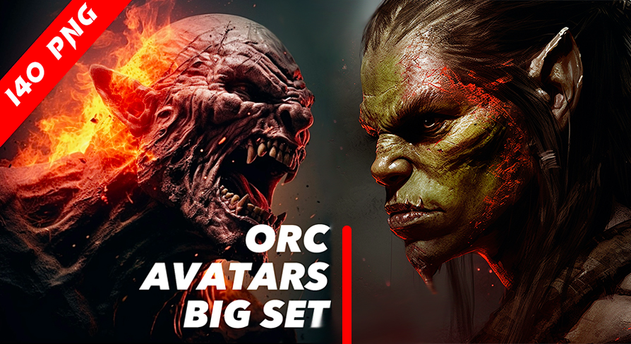 140 Orc Avatar Icons BIG SET：2Dアセット - UE マーケットプレイス