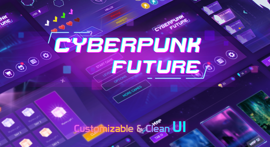 Cyberpunk Future UI Pack in 2D Assets - UE Marketplace