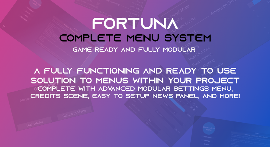 Fortuna Ultimate Menu System in Blueprints - UE Marketplace
