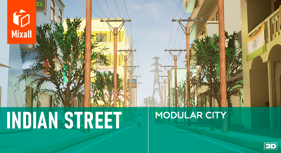 Indian Street - modular city in Environments - UE Marketplace