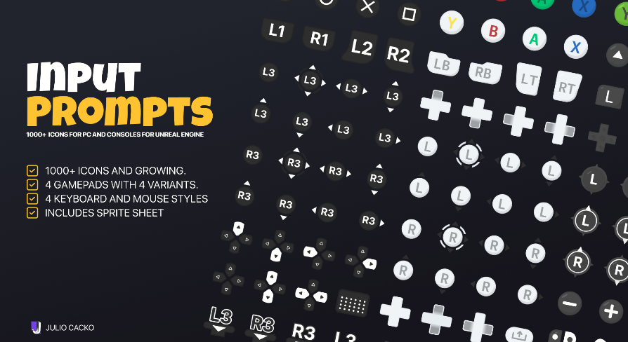 Input Prompts Pack - 1000+ Icons for PC and Consoles for Unreal Engine ...