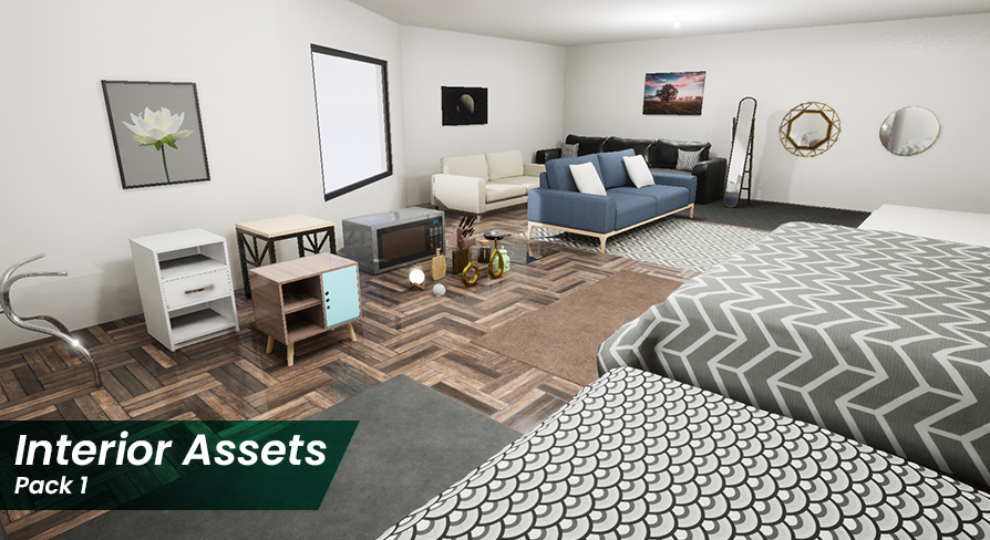 Interior Assets Pack 1, 카테고리 건축 시각화 - UE 마켓플레이스