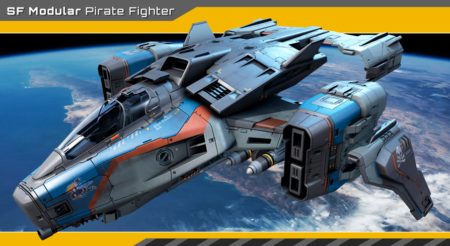 Spaceship - Modular Pirate Fighter in Props - UE Marketplace