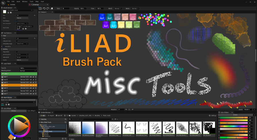 Pixels and Misc Tool Brush Pack for ILIAD：ブループリント - UE マーケットプレイス