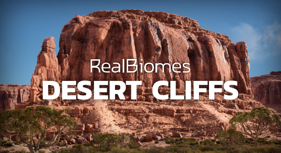RB - RealBiomes Desert Cliffs Biome - Monument Valley (Trees, Grass