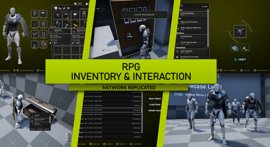 Expanded inventory. Ue 5 fps kit with inventory. widget interactive field.