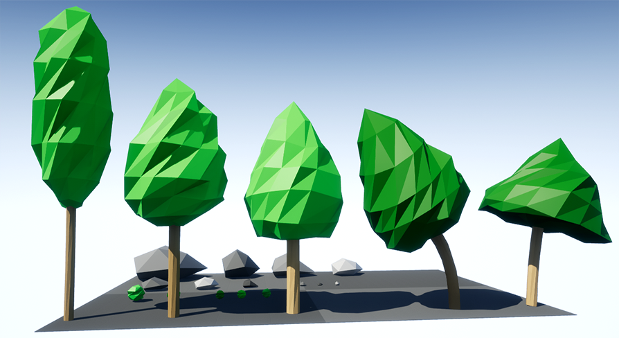Simplistic Low Poly Nature Assets in Props - UE Marketplace