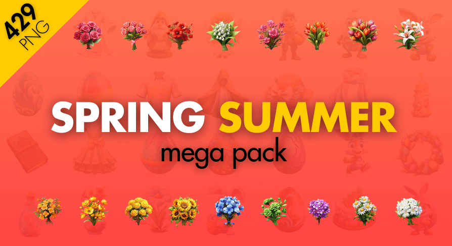 Spring / Summer Icons Mega Pack - 429 Icons, 카테고리 2D 애셋 - UE 마켓플레이스