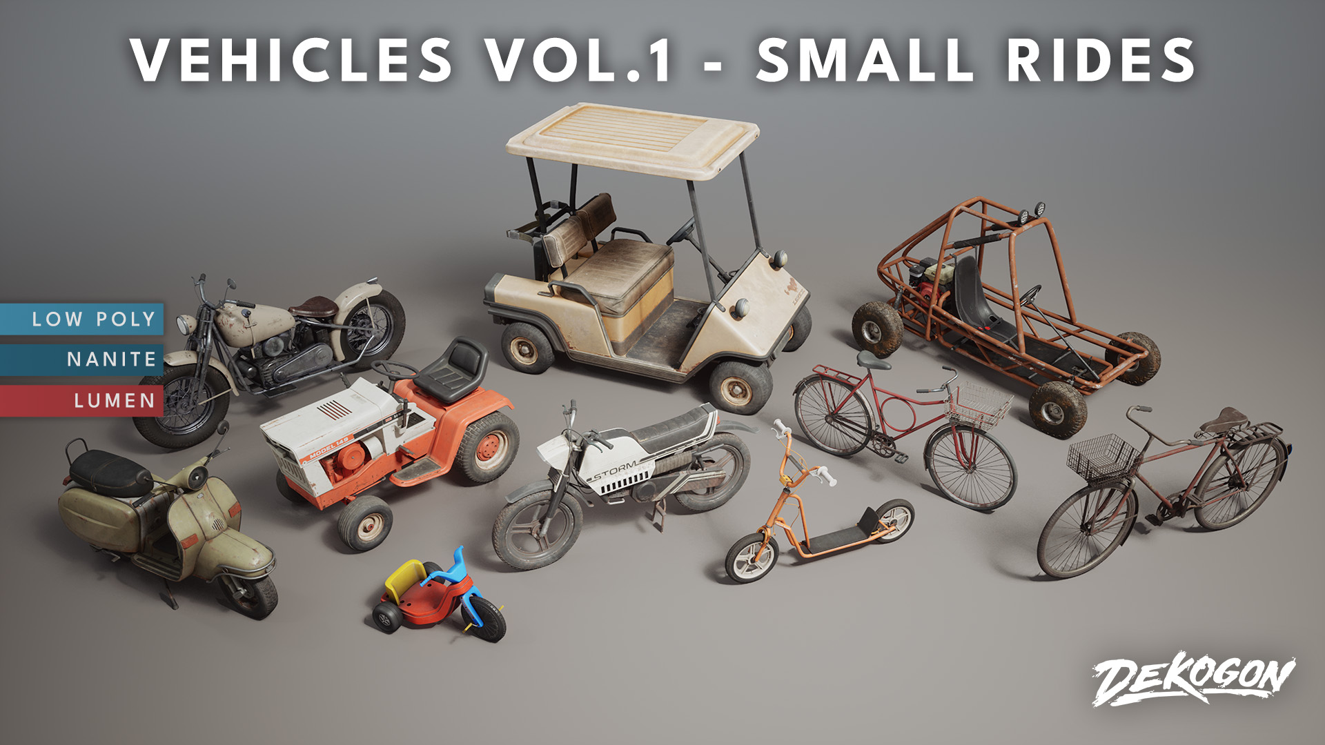 Vehicles VOL.1 - Small Rides (Nanite and Low Poly)