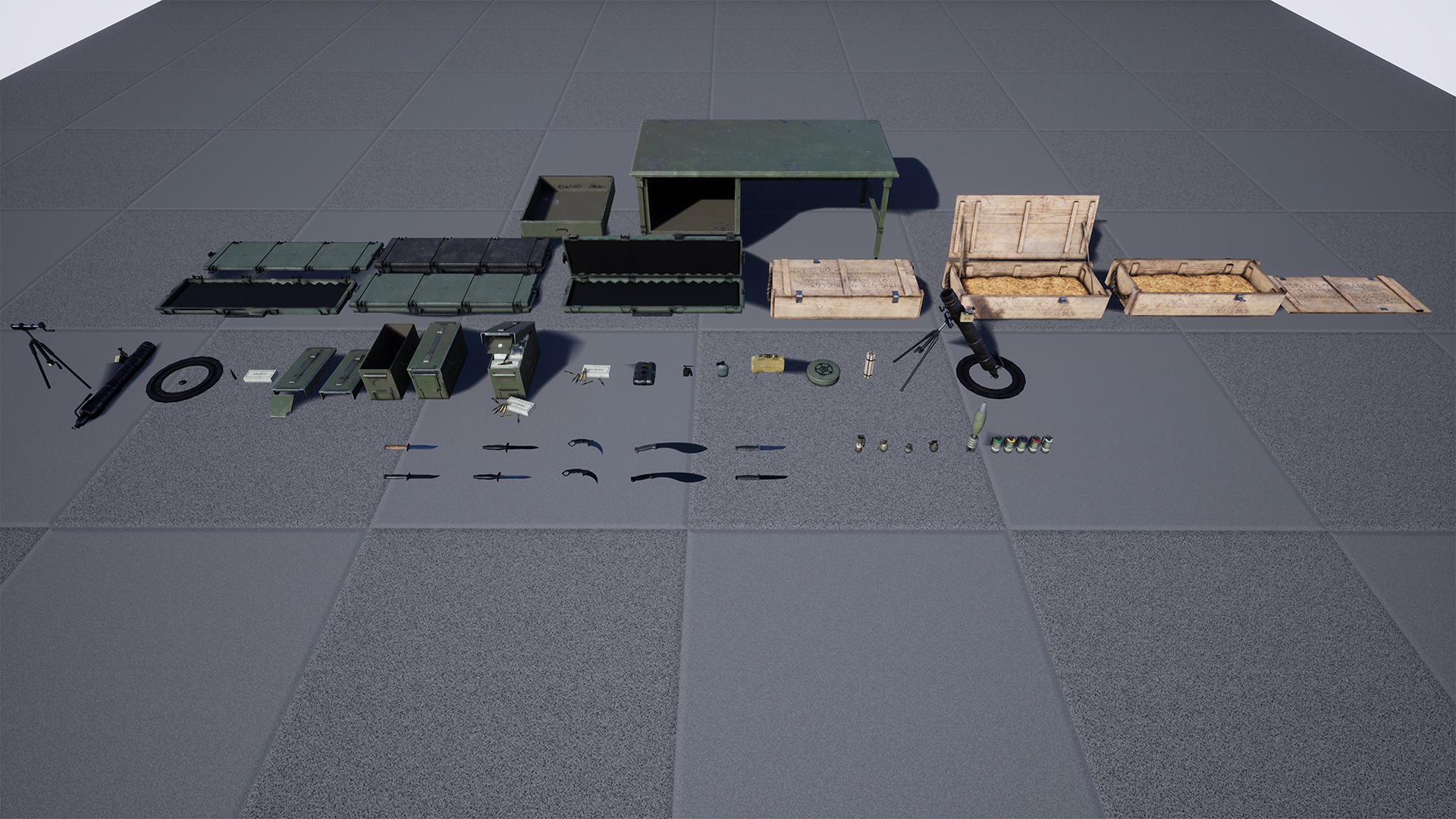 Knives, Explosives, and Ammunition - Military Props Pack