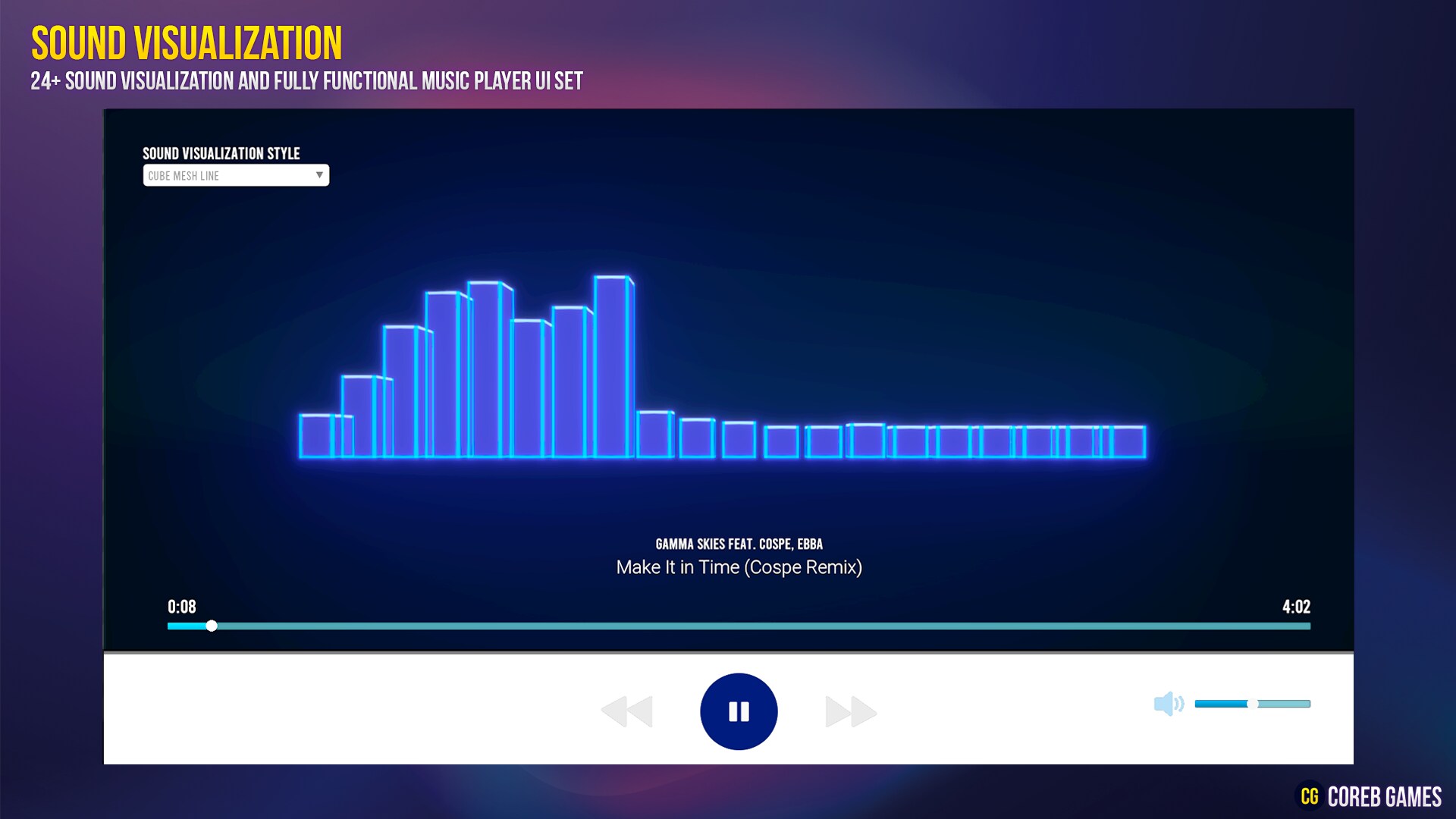 Sound Visualization With Music Player UI in Visual Effects - UE Marketplace